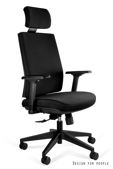 Fotel biurowy Shell, ergonomiczny, tkanina, czarny Unique