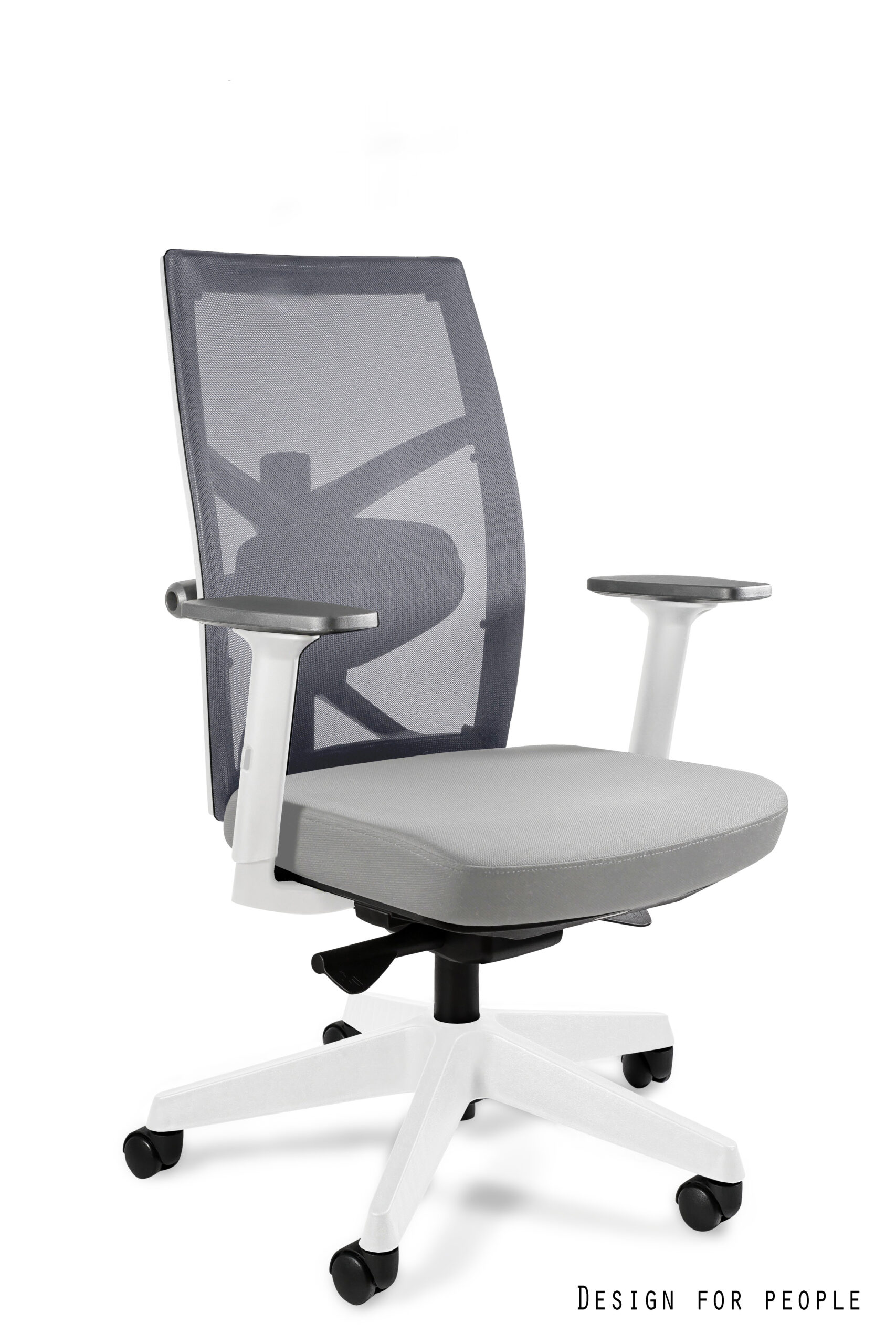 Fotel ergonomiczny TUNE M biały stelaż, siatka/tkanina lub skóra naturalna kolory | konfigurator Unique