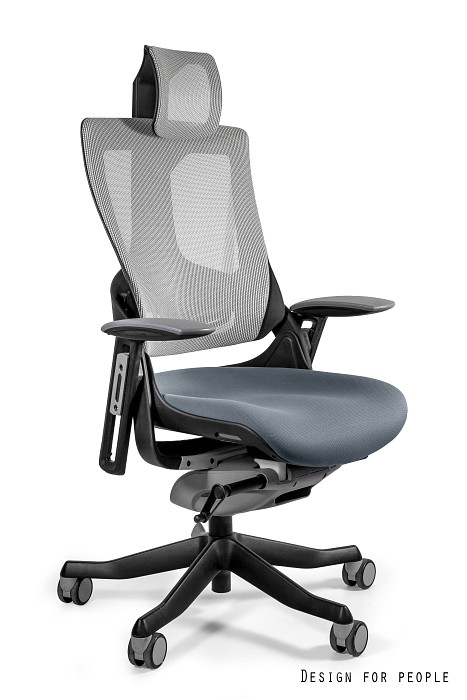 Fotel ergonomiczny WAU 2 czarny stelaż, siatka/tkanina kolory Unique