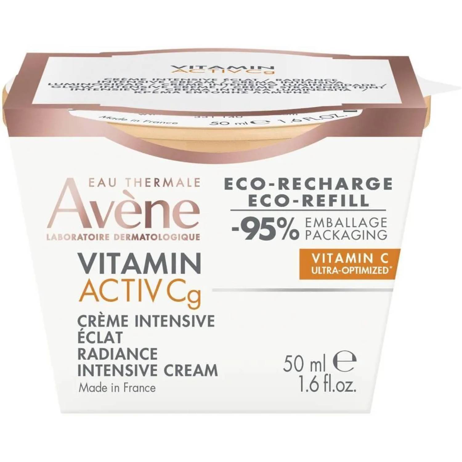 Avene eau thermale - vitamin activ cg, krem intensywnie rozświetlający eco-refill, 50 ml