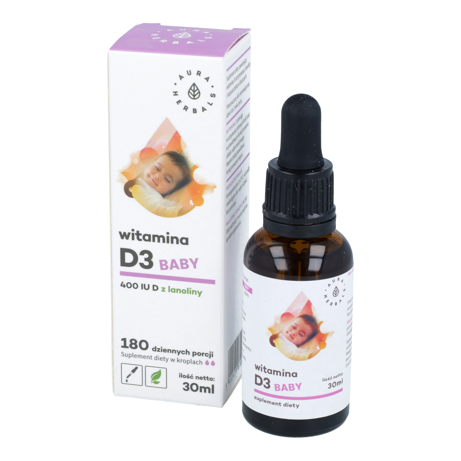 Aura herbals witamina d3 baby (400iu), 30 ml