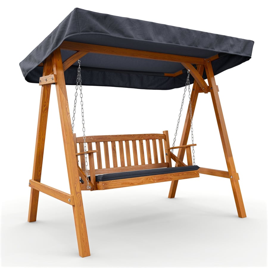 Hollywoodschaukel 2 Sitzer aus Holz MOLIA - Grau