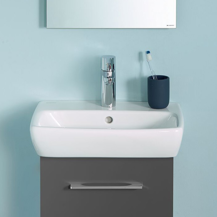 Geberit Selnova Square umywalka 45x35 cm prostokątna ścienna-nablatowa biała 500.322.01.7 - Wysyłka w 24h