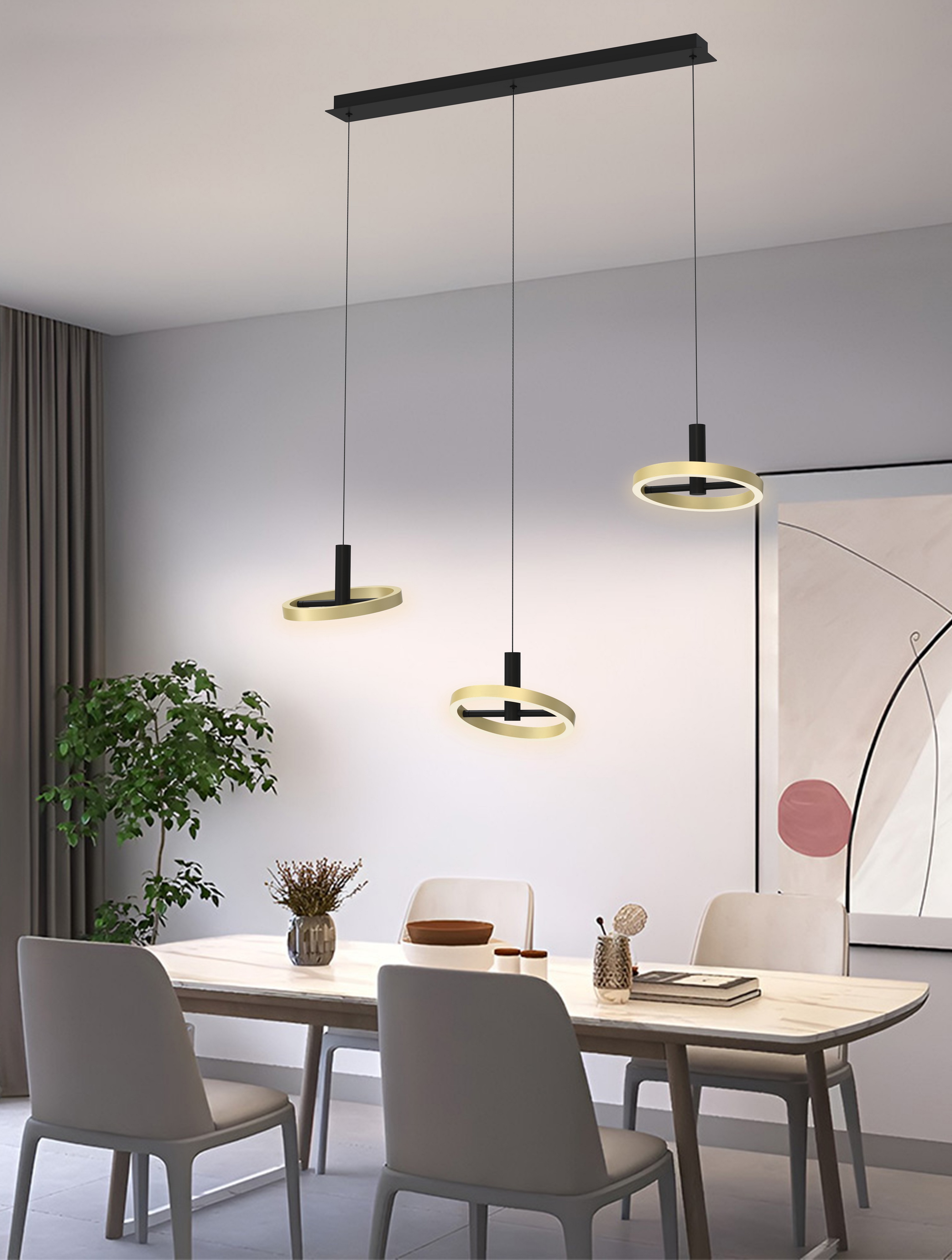 Aviano Brest lampa wisząca 3x8,7 W czarna 7016-304