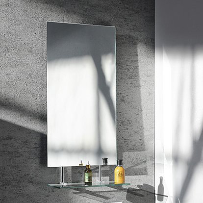 Sapho Wega lustro 70x80 cm z półką chrom/szkło przezroczyste 60092-7