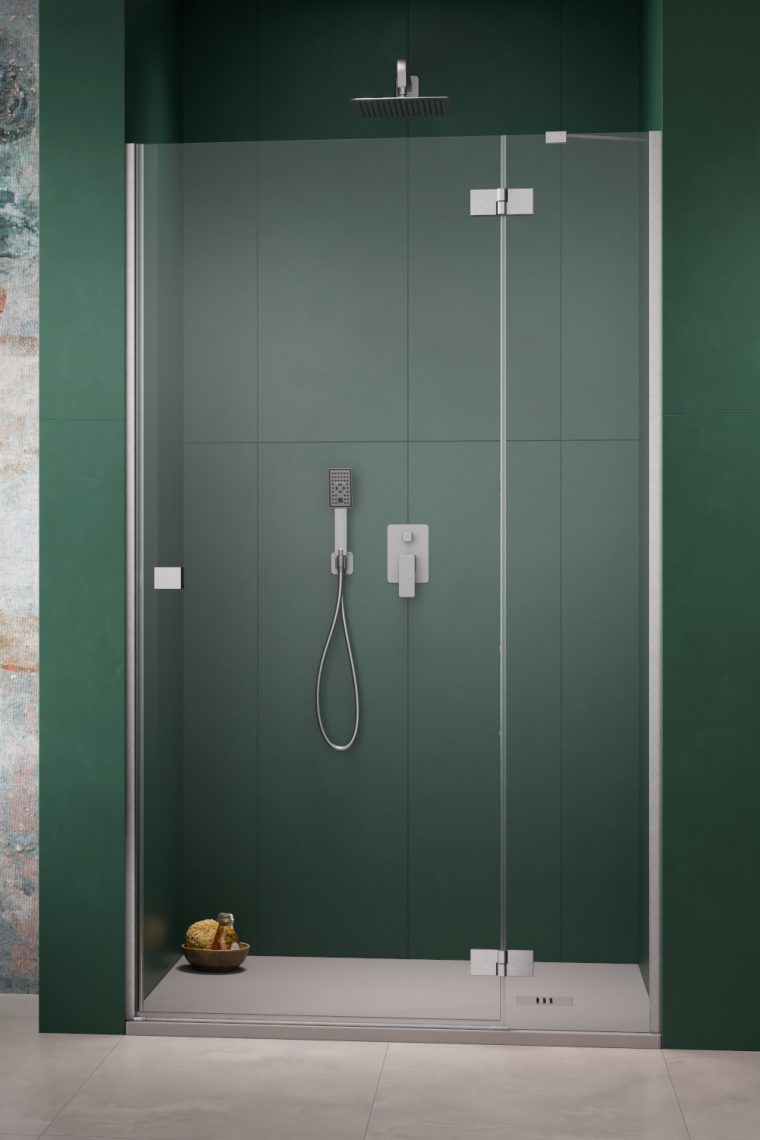 Radaway Essenza 8 Brushed Nickel DWJ ścianka prysznicowa 33,7 cm nikiel szczotkowany/szkło przezroczyste 10460337-91-01R