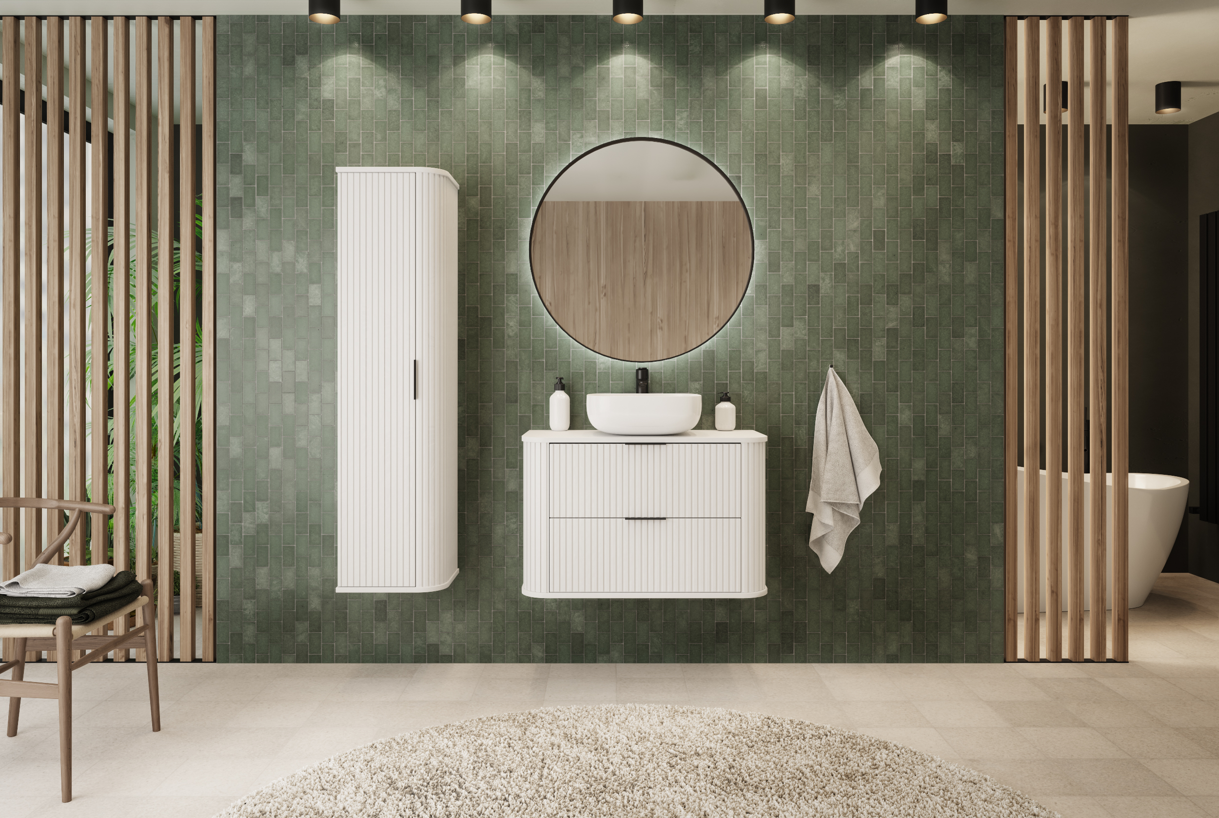 Rodan Elegance szafka z blatem 60,4x41,5x51,7 cm podumywalkowa wisząca biała
