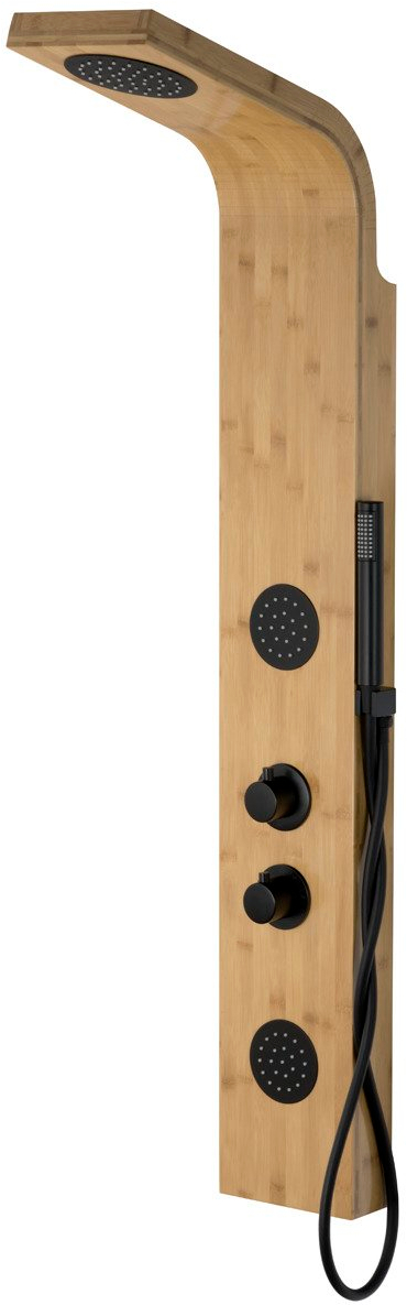 Corsan Bali panel prysznicowy ścienny drewno/czarny półmat B-231MBALICZARNY