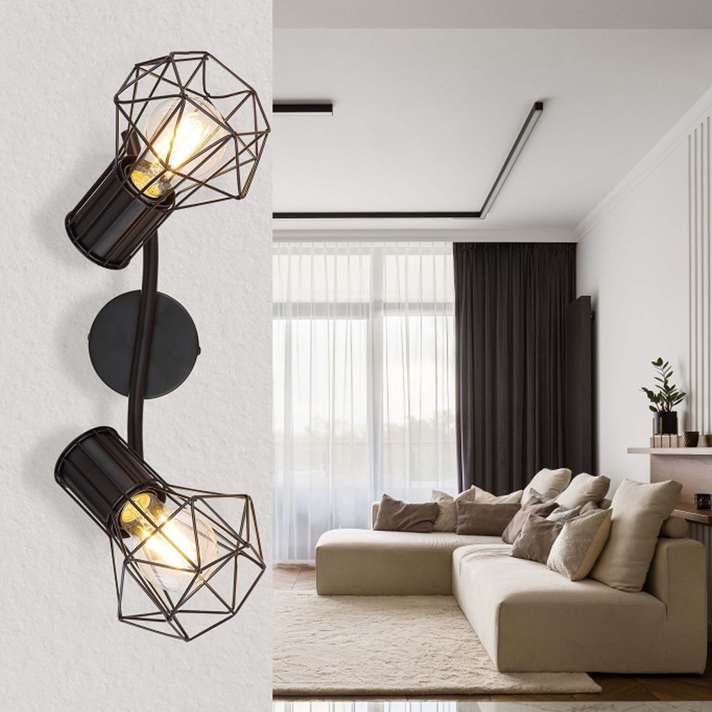 Globo Lighting Priska lampa podsufitowa 2x40W czarny 54017-2