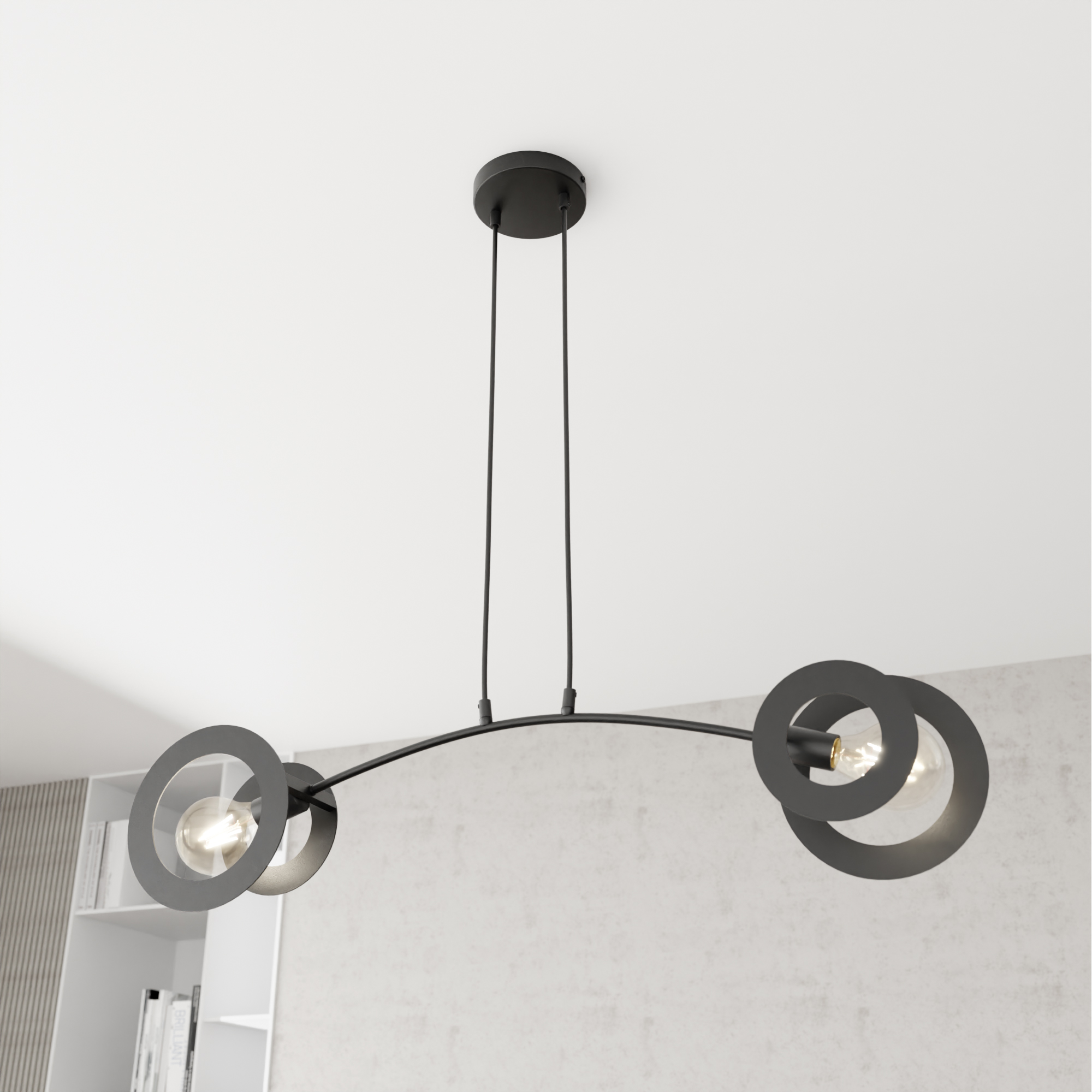Emibig Euforia lampa wisząca 2x15 W czarna 1413/2