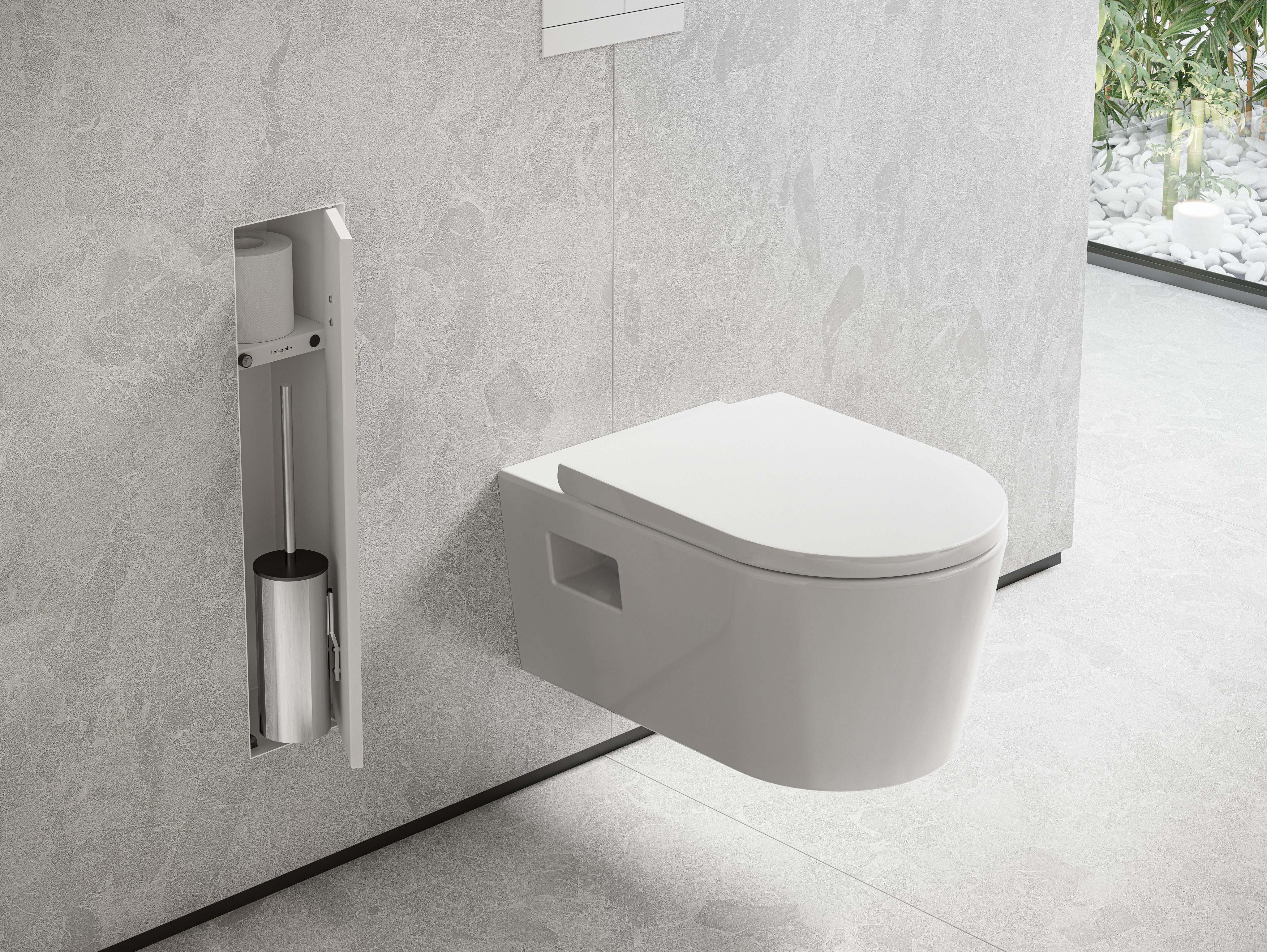 Hansgrohe XtraStoris Rock uchwyt na papier toaletowy biały mat 56060700