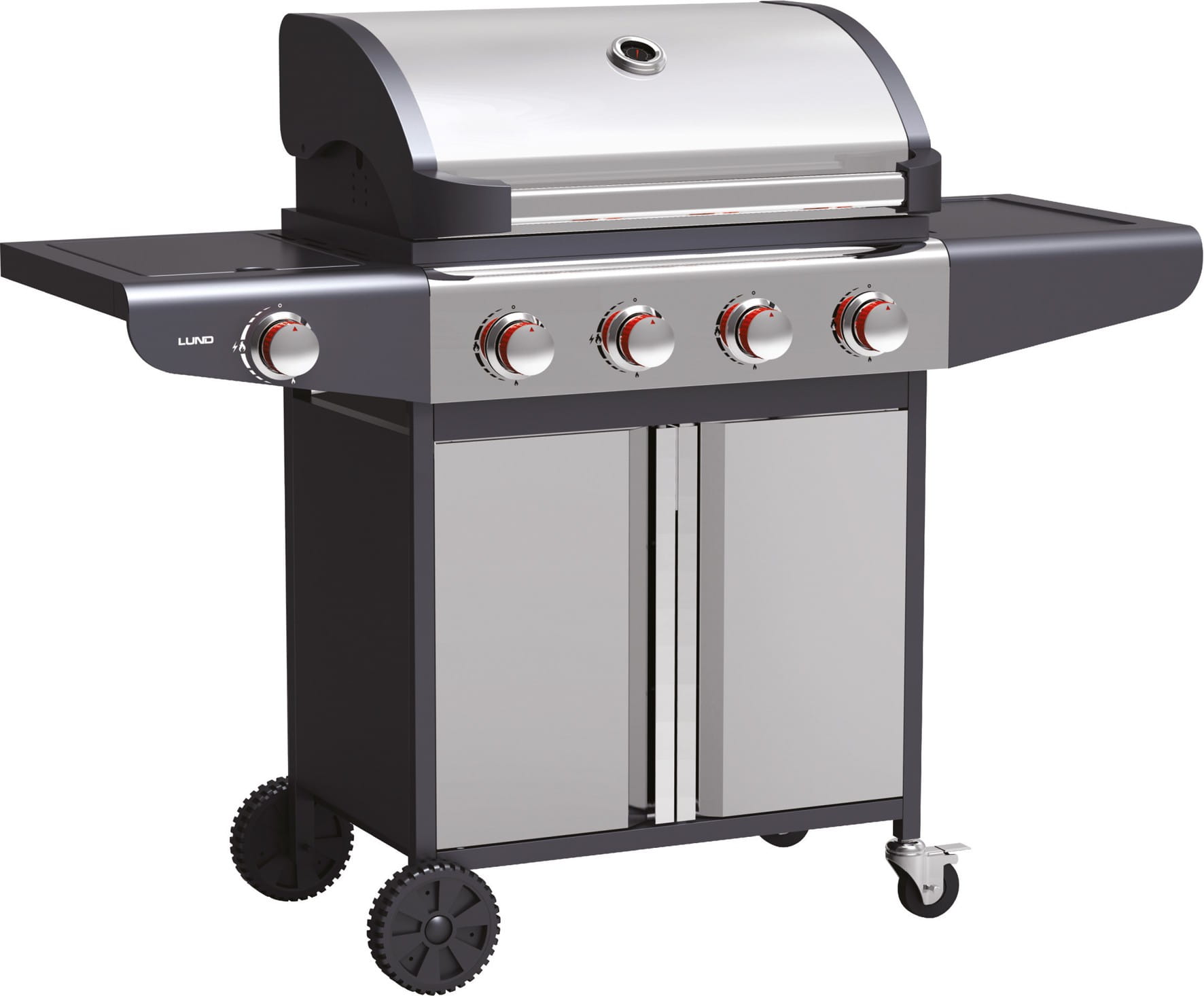 Grill gazowy 4-palnikowy + palnik pomocniczy