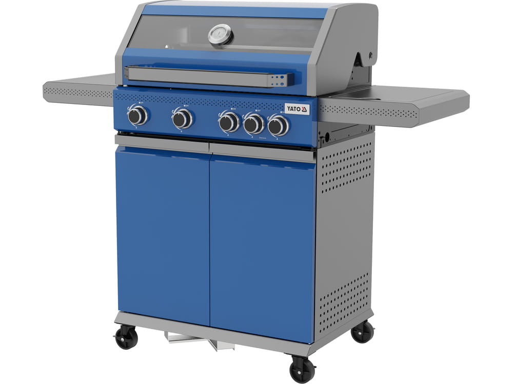 Grill gazowy z szafką, 4 + 1 Itami niebieski | YG-20033