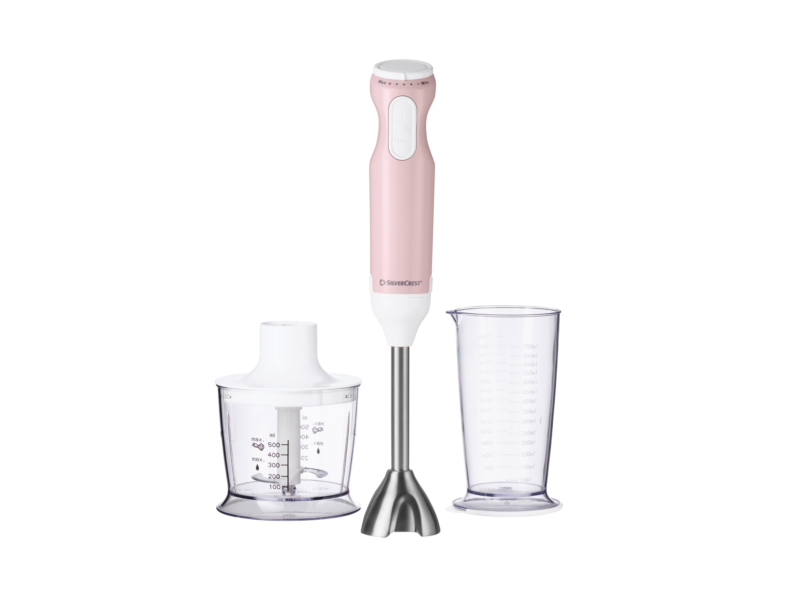 Silvercrest Blender ręczny z zestawem akcesoriów, 600 W, Ssms 600 G1 / Sosms 600 G1 Różowy