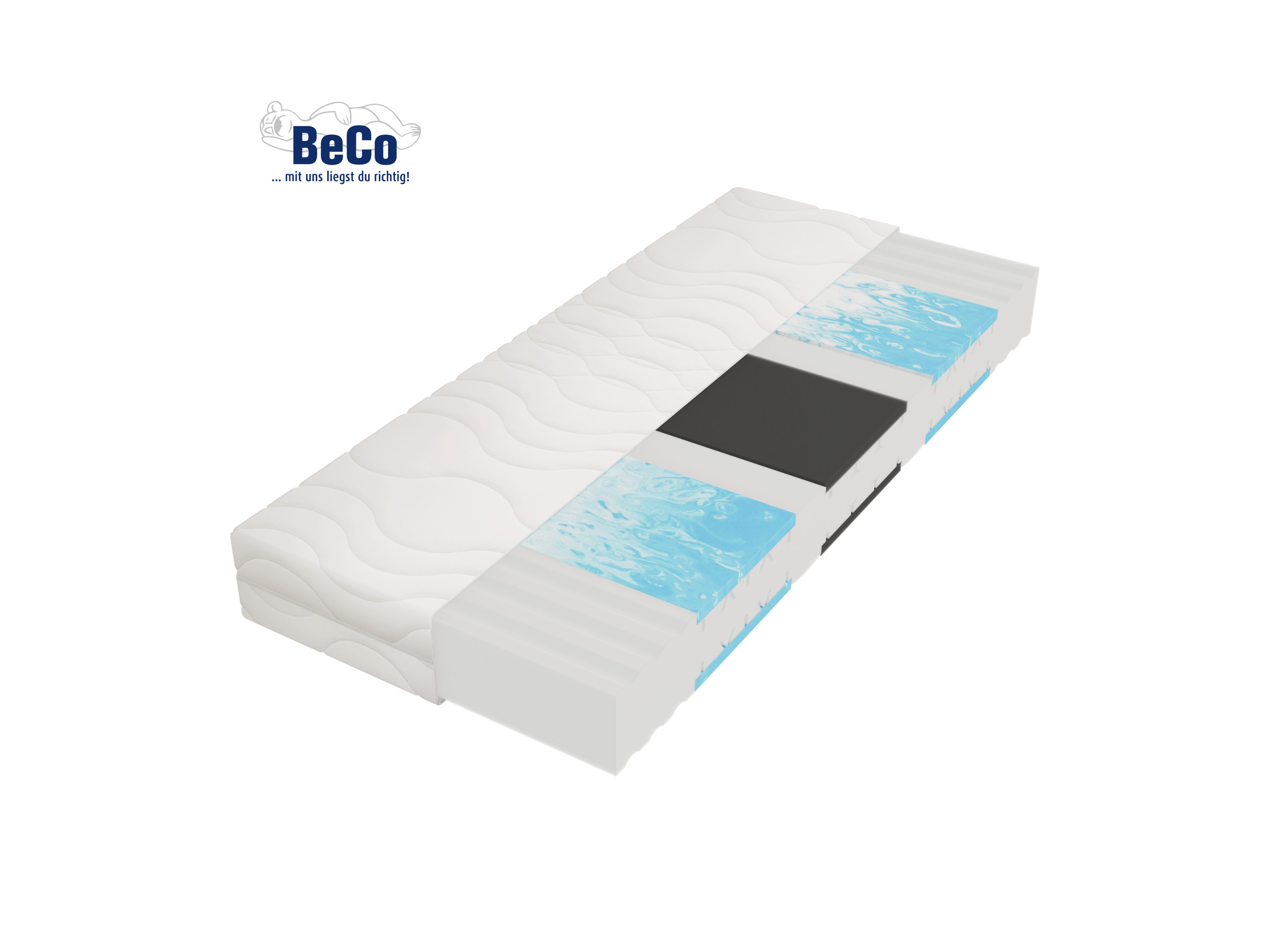 BeCo 7-strefowy materac z pianki komfort, Medibett Top, stabilny kształt, oddychający H4, 90 x 200 cm