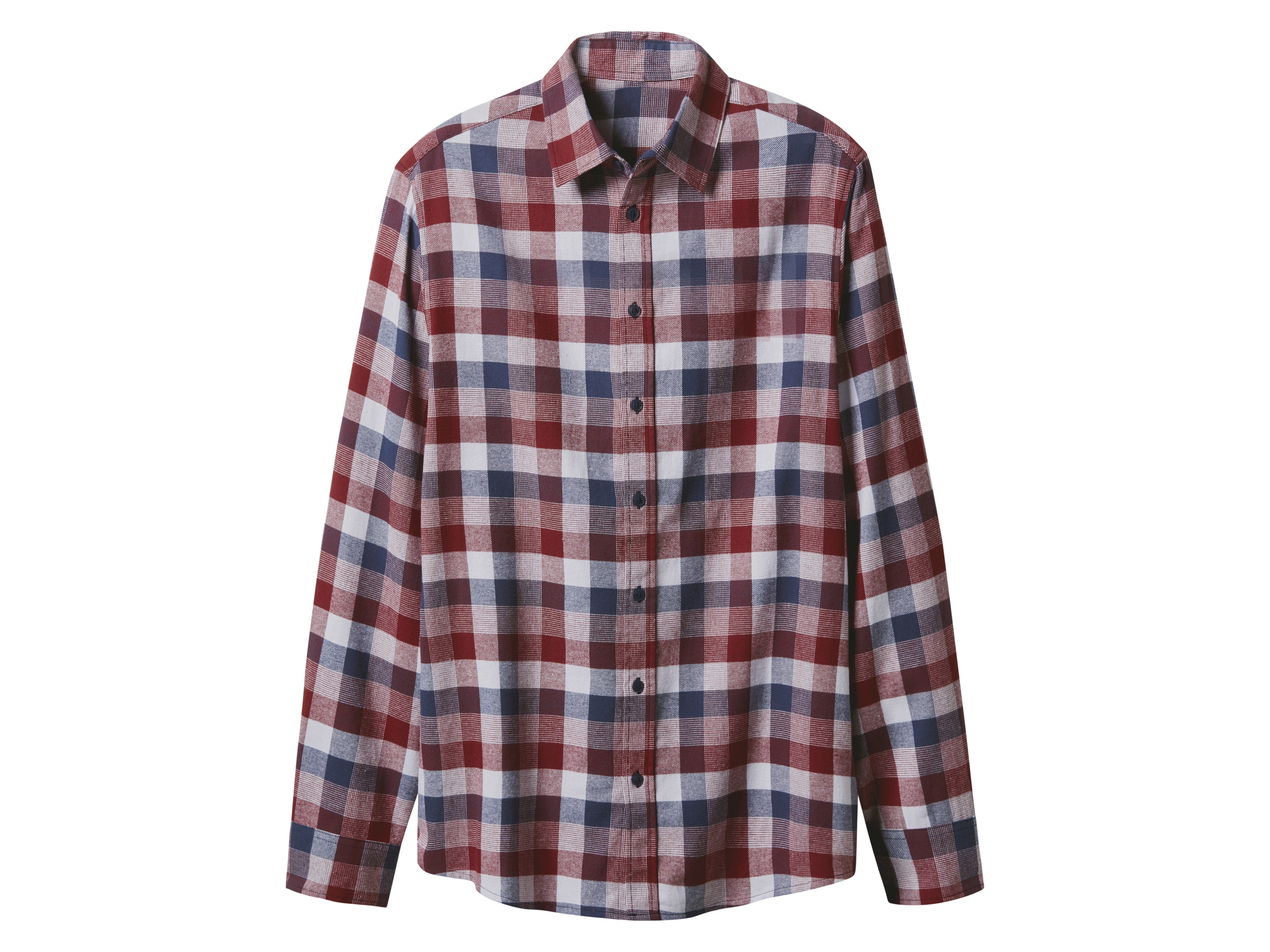 esmara Men Koszula flanelowa męska z bawełny Kratka/ granatowy/ czerwony/ biały, XL 43/44