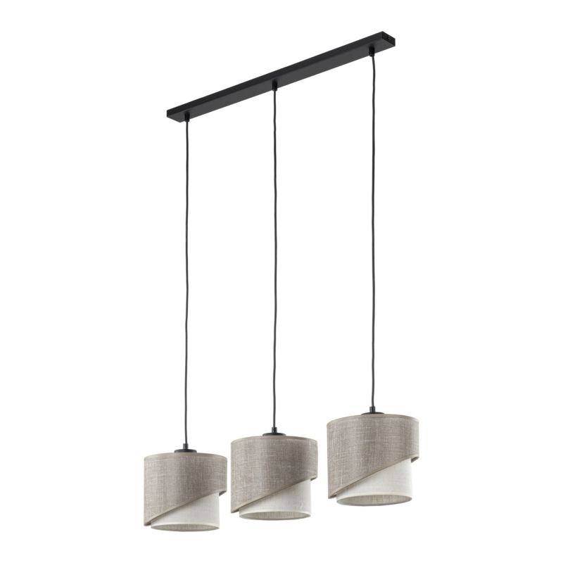 Lampa wisząca Tk Lighting elbrus lniane skośne abażury listwa 3xe27 - 1szt.