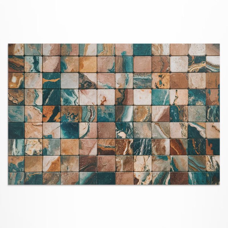 Zewnętrzny Dywan Winylowy Wallfluent 120x180 cm Kamienna mozaika marmurowe płytki vintage 1 szt.