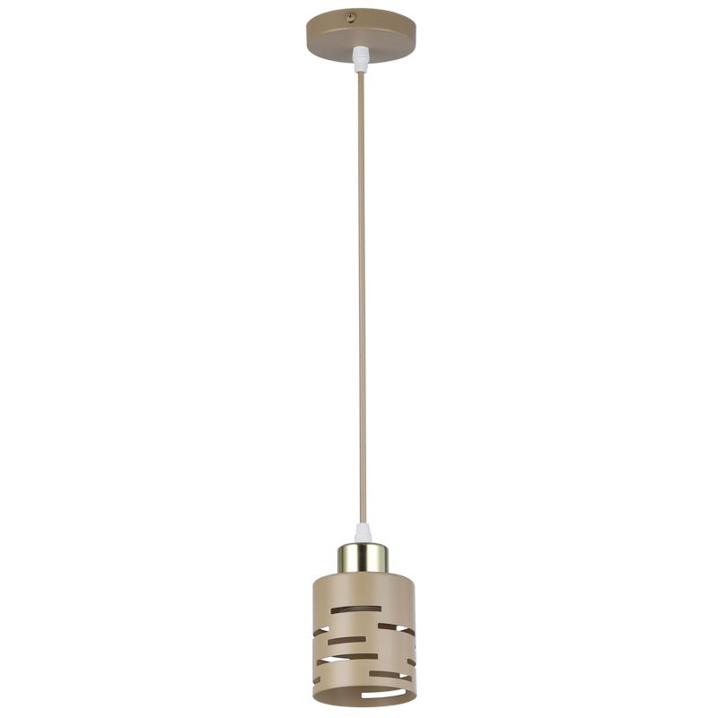 Lampa wisząca sufitowa E27 LED MasterLED Elen 100cm oprawa pojedyncza beżowa złota 1 szt.