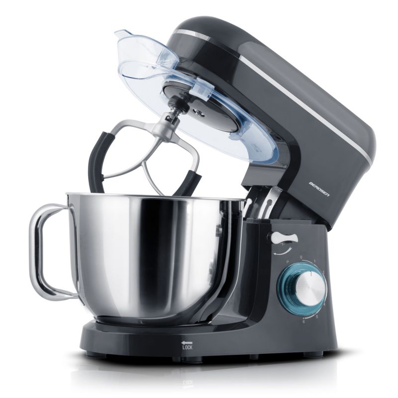 Robot kuchenny planetarny mikser Berdsen 3w1 stal nierdzewna 6l 1400W czarno-srebrny 1szt.