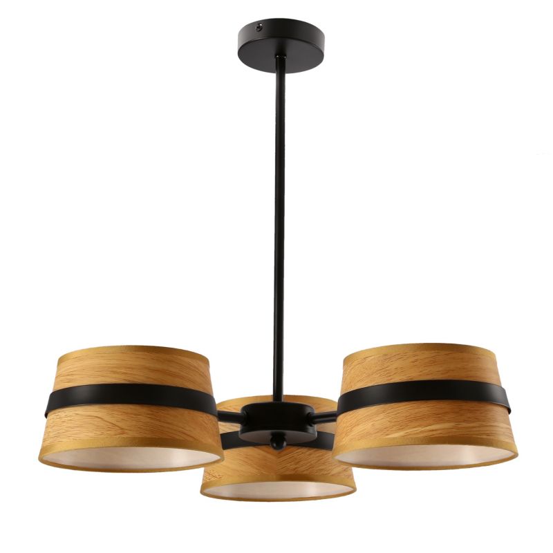Lampa sufitowa abażury w kolorze drewnianym Candellux Demy czarna 3xE14x40W IP20 wym:48x50x50cm - 1 szt.