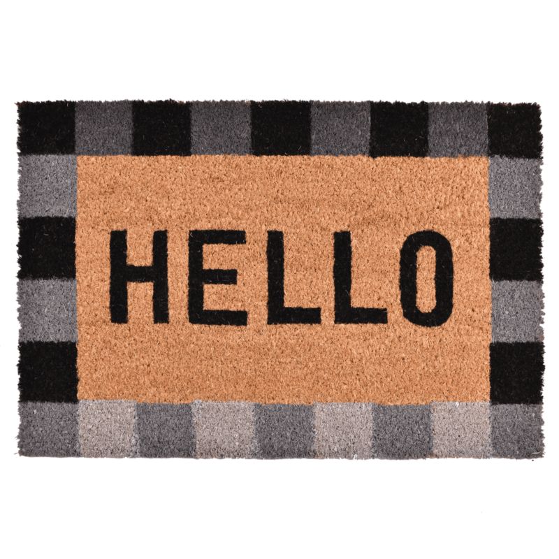 Wycieraczka kokos z nadrukiem hello kwadrarty Direct Home & Garden 40x60 cm 1 szt.