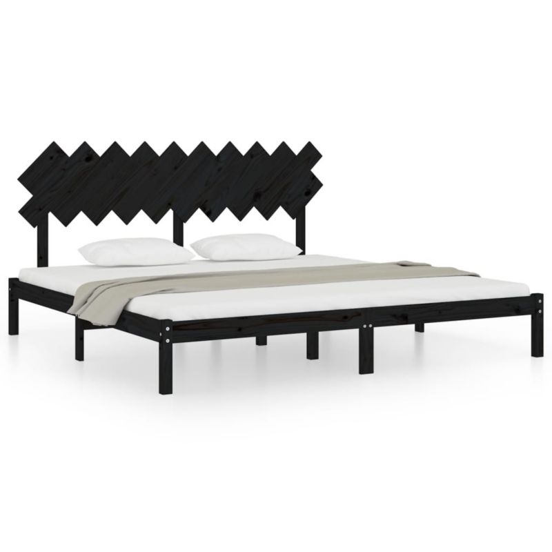 Łóżko drewniane WaszeMeble 200x200 cm czarna WM-3104892 1 szt.