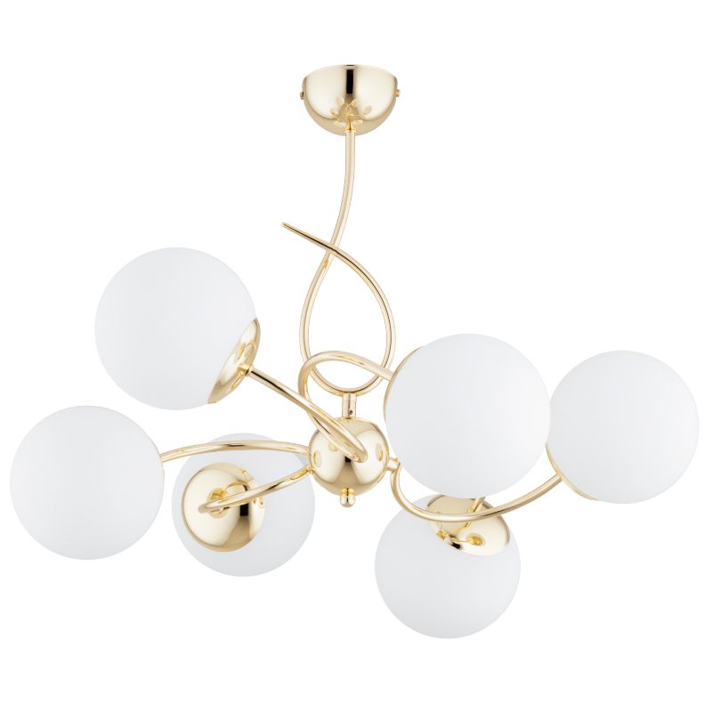 Lampa wisząca kule Alfa TORNADO mosiężno-złota 6xE14x10W IP20 wym:49x66x66cm - 1 szt.