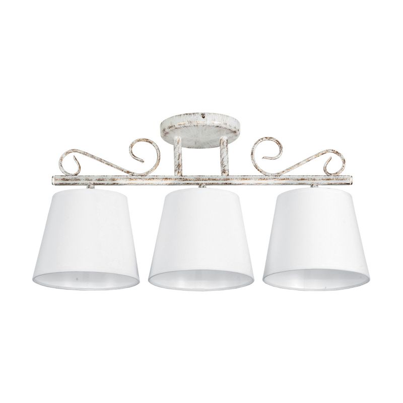 Lampa sufitowa EDYLIT 3xE27 białe stożkowe abażury retro vintage klasyczna METTE 9-892/B2 1 szt.