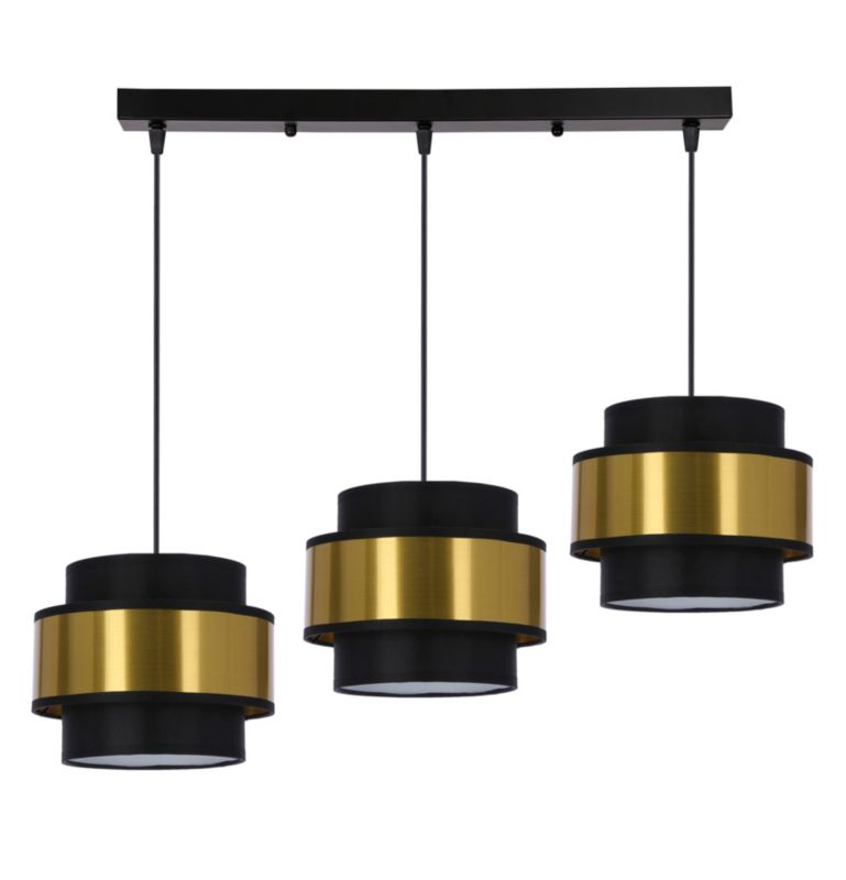 Lampa sufitowa abażury Candellux Prestige czarno-złota 3xE27x40W IP20 wym:100x75x20cm - 1 szt.