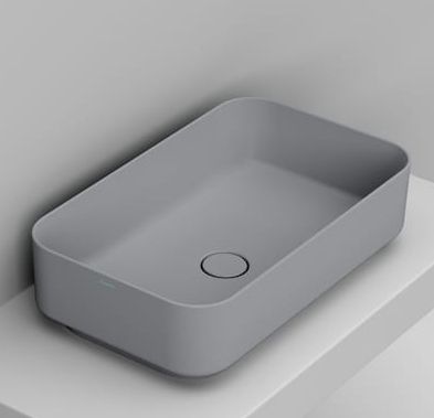 Darmowa Dostawa - Umywalka 64x38.5 cm prostokątna nablatowa szary/kamień Ceramica Dolomite Noemi D311245