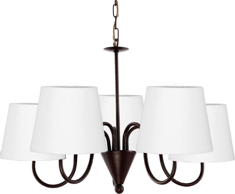 Lampa wisząca EDYLIT brązowa białe abażury loft do salonu 5xE27 CEJLON 9-850 1 szt.