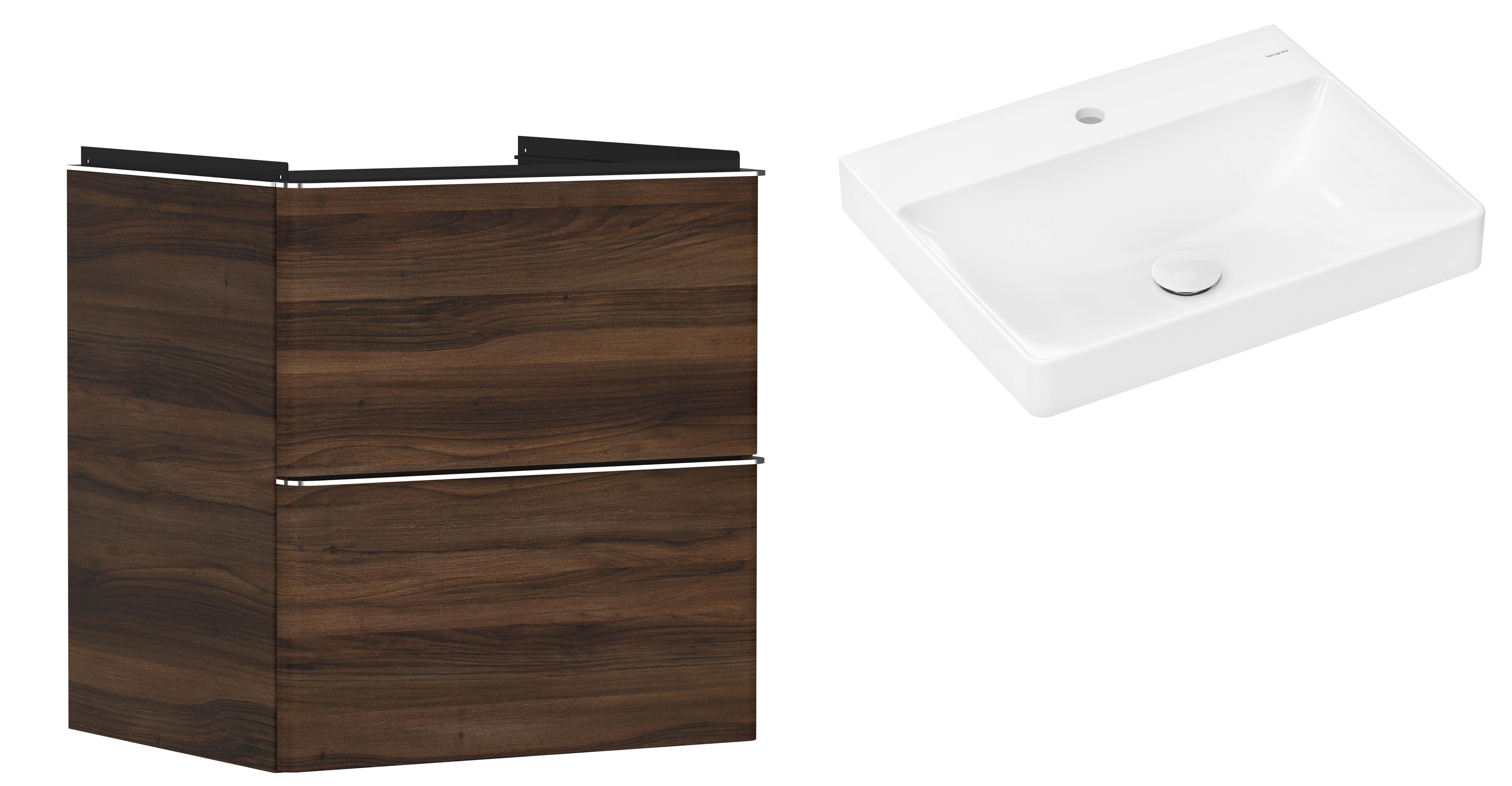 Darmowa Dostawa - Umywalka z szafką 60 cm orzech Hansgrohe Xelu Q abset9843
