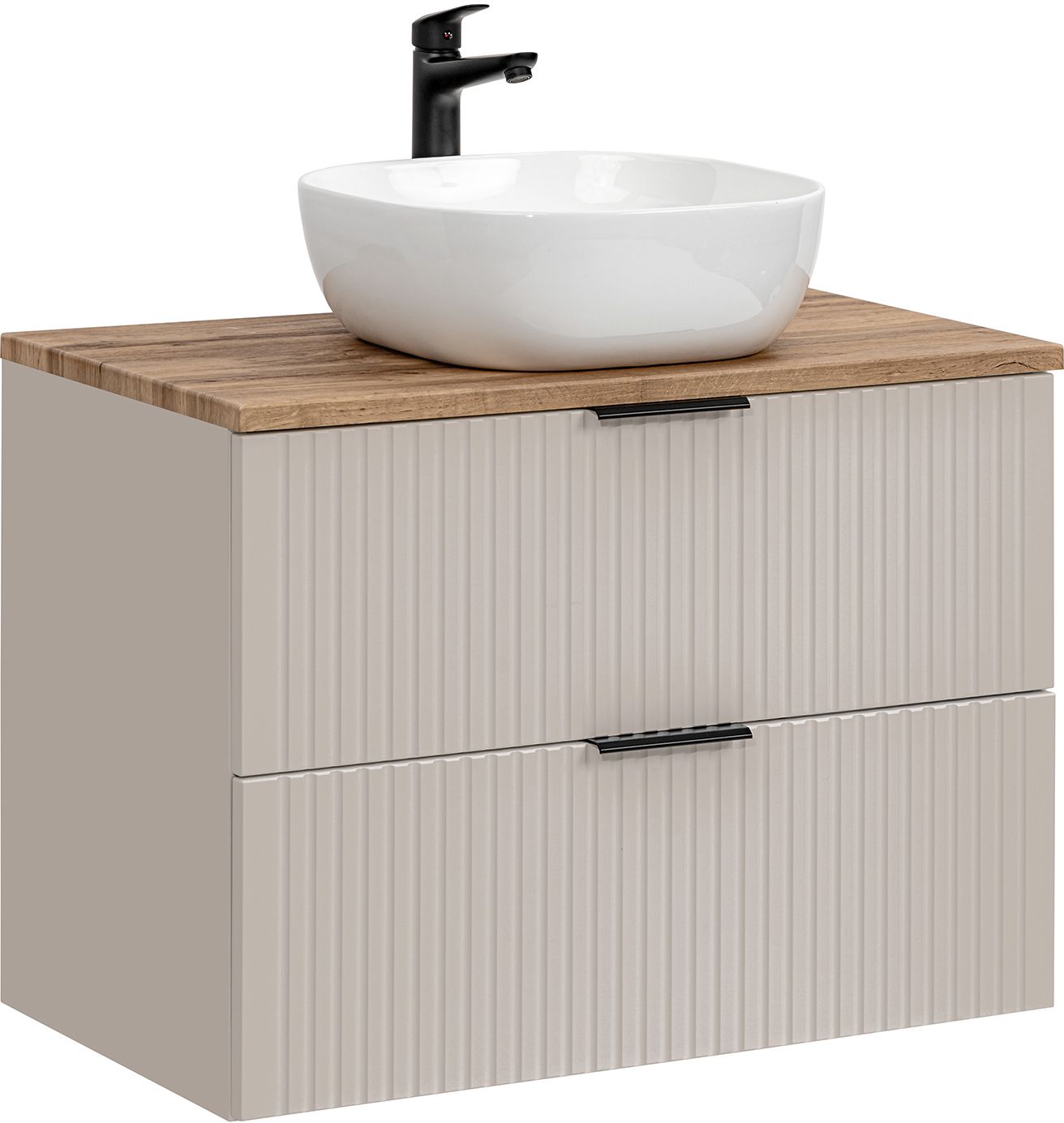 Darmowa Dostawa - Umywalka z szafką i blatem 80 cm beżową Comad Adel Cashmere SETADCBWOTAN80CMSMILE40