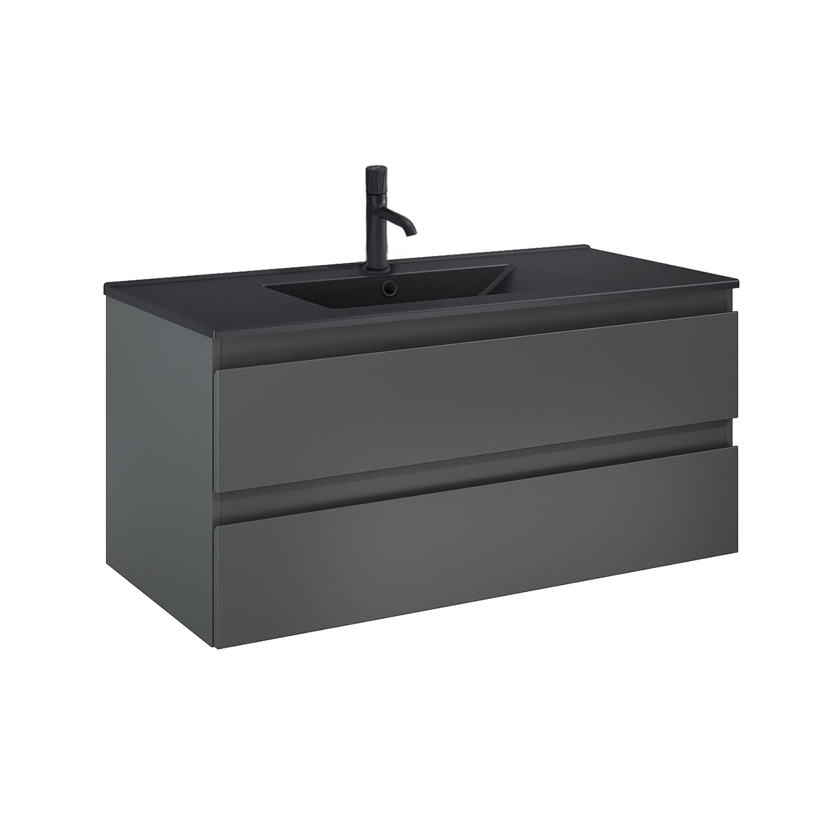 Darmowa Dostawa - Umywalka z szafką 100 cm grafit Oltens Vernal 68038400