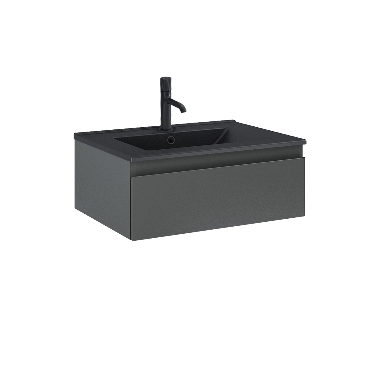 Darmowa Dostawa - Umywalka z szafką 60 cm grafit Oltens Vernal 68005400