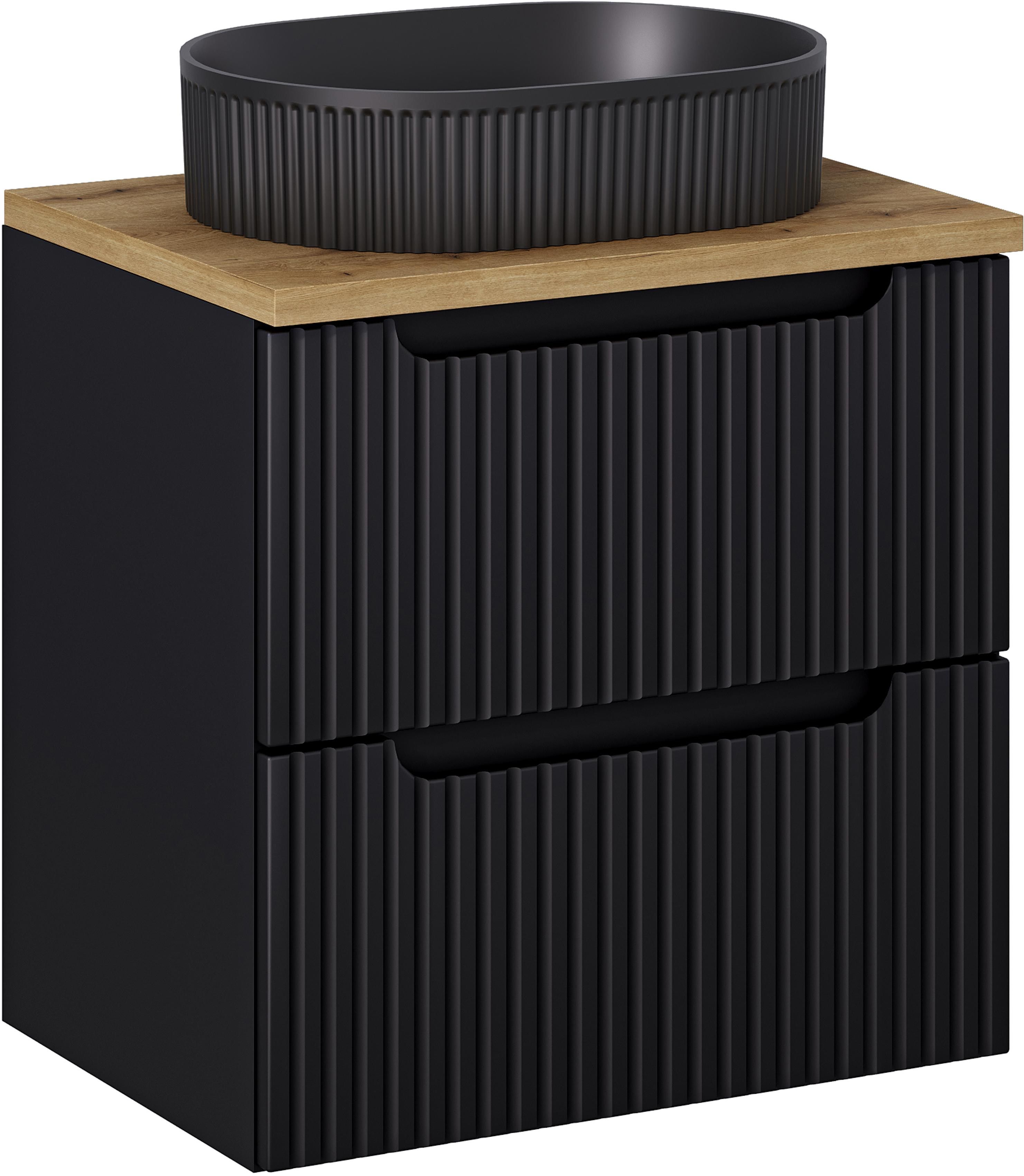 Darmowa Dostawa - Umywalka z szafką i blatem 60 cm czarną Comad Nova Black SETNOBBOAK60CMSUNBEYOND5BM