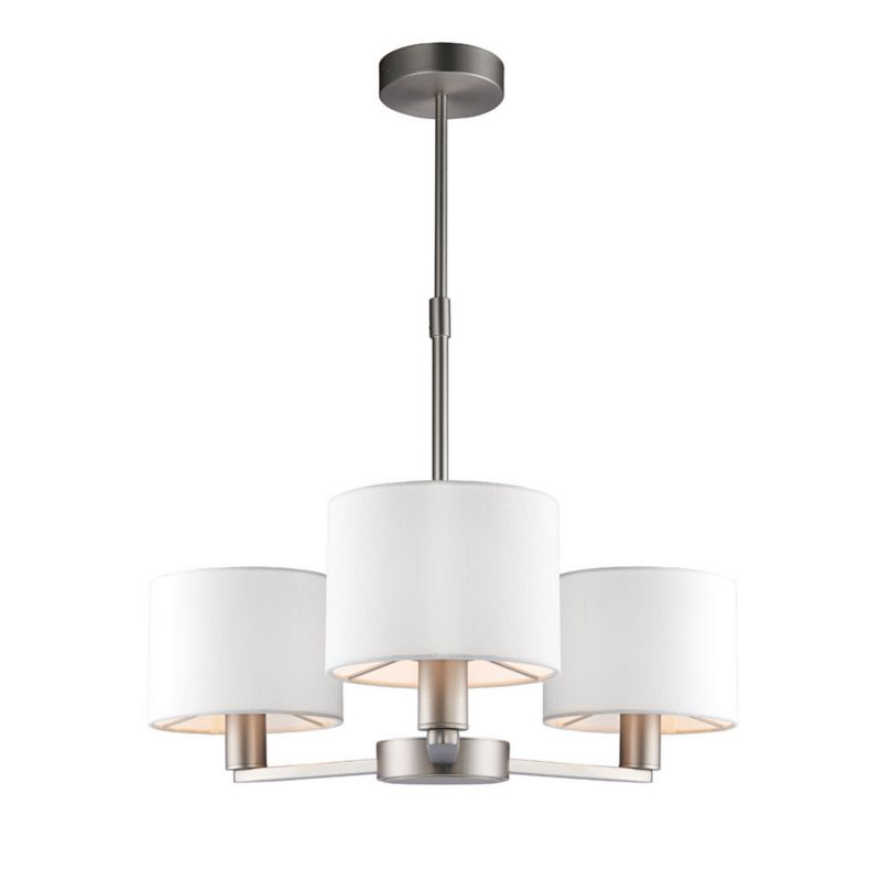 Lampa sufitowa trzy abażury Endon DALEY biało-srebrna 3xE14x15W IP20 - 1 szt