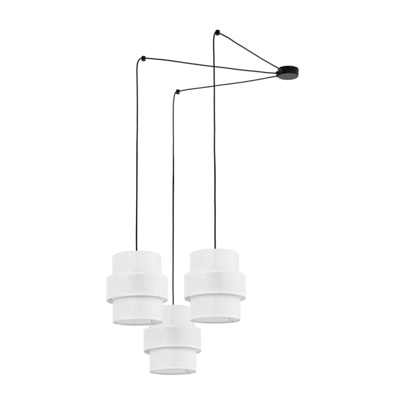 Lampa wisząca TK-Lighting Calisto białe abażury pająk 3 - 1szt.