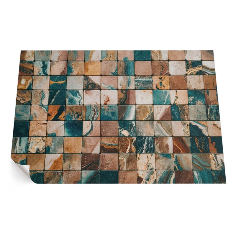 Winylowy Chodnik Zewnętrzny ArtPrintCave 60x90 cm Kamienna mozaika marmurowe płytki vintage 1 szt.