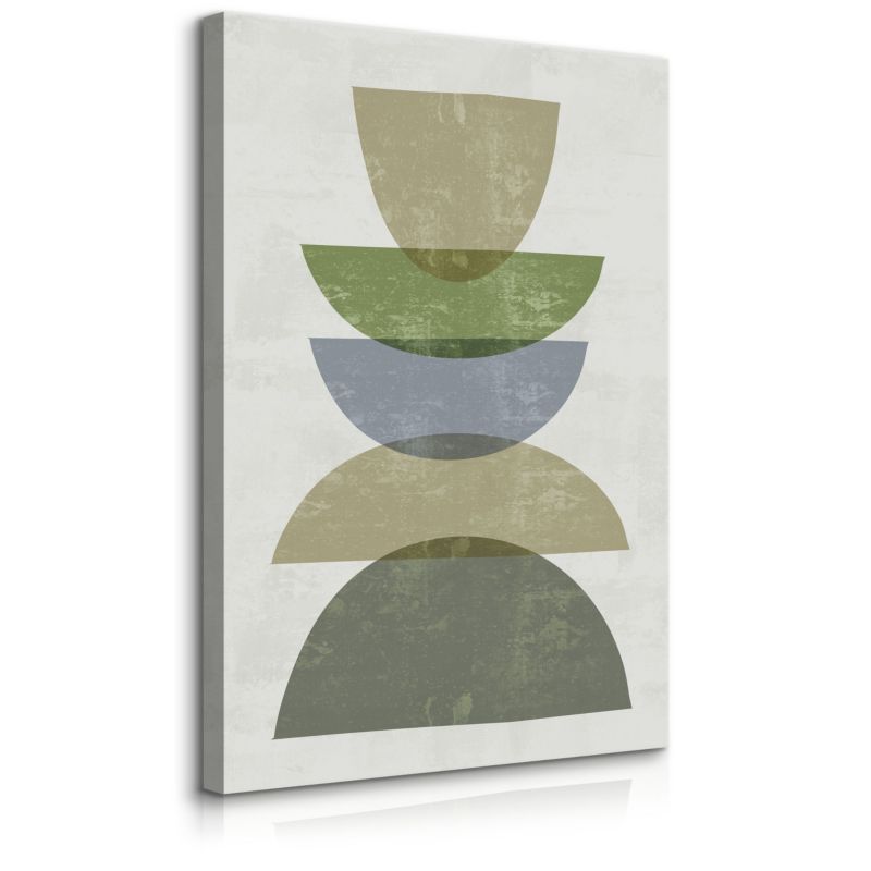 Obraz Muralo Do Sypialni Zielone Skały Akwarele Styl Boho Minimalizm 40x60 cm 1 szt.