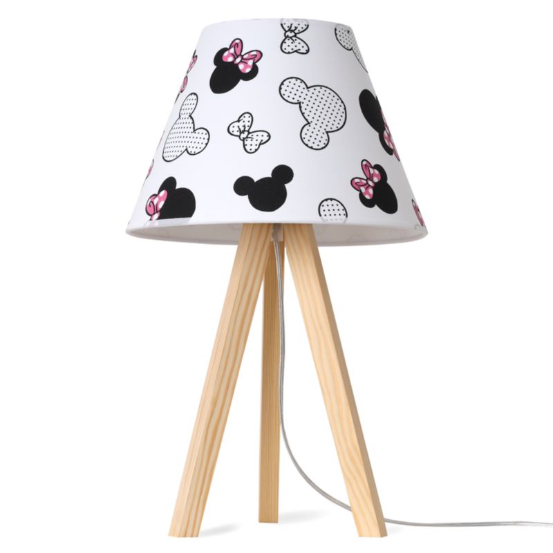 Lampa stołowa nocna trójnóg naturalny Light Home Kids 1x E27 60W abażur Minnie 1szt.
