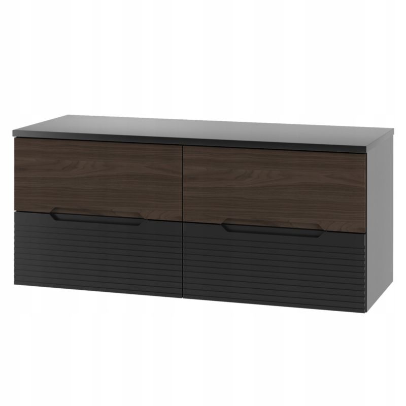 Szafka łazienkowa Furnidea 120 cm czarny orzech z blatem frezowane fronty Avella 1 szt.