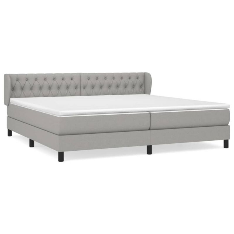Łóżko kontynentalne WaszeMeble 200x200 cm jasnoszare WM-3126509 1 szt.