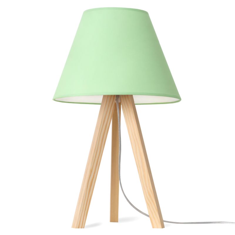 Lampa stołowa nocna trójnóg naturalny Light Home Pastel 1x E27 60W abażur zielony 1szt.