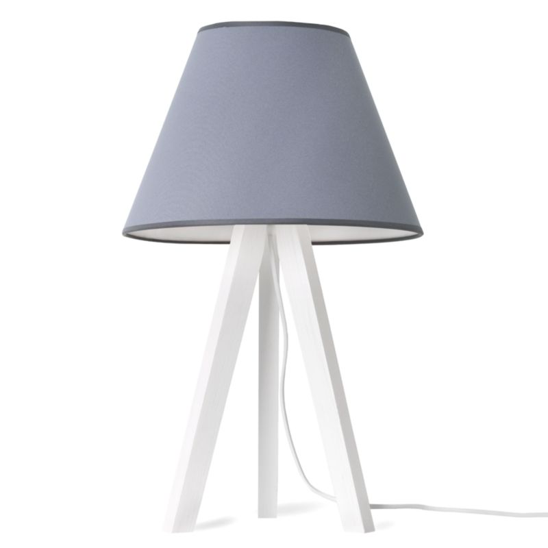 Lampa stołowa nocna trójnóg biały Light Home Gaja 1x E27 60W abażur ciemny szary 1szt.