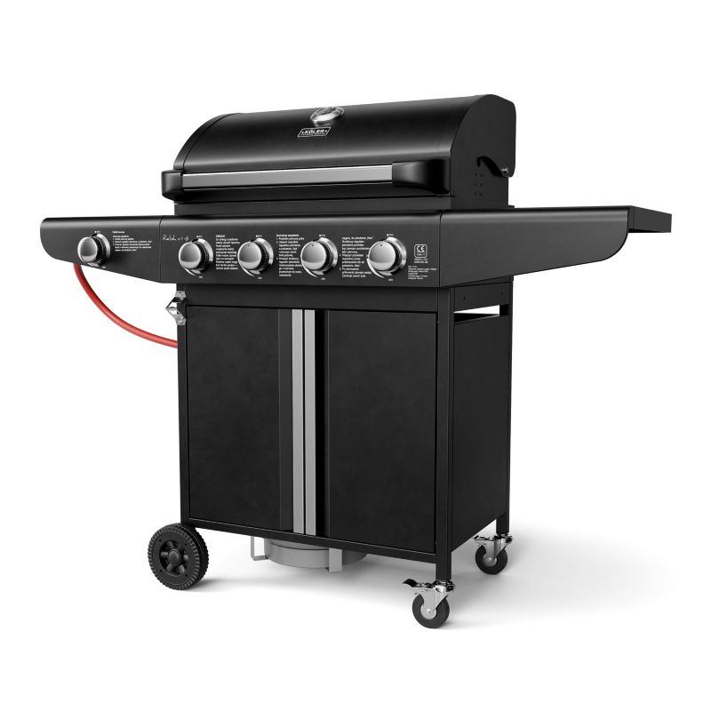 Grill Gazowy Koler Relish V1 Czarny Nierdzewny 5 Palników 16kW 2 Ruszty + Pokrowiec 1 szt.