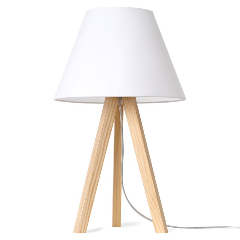 Lampa stołowa nocna trójnóg naturalny Light Home Gaja 1x E27 60W abażur biały 1szt.