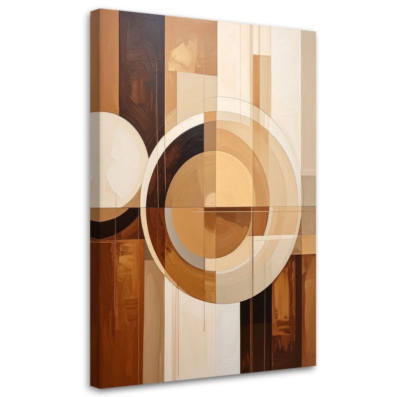 Obraz do salonu sypialni biura Feeby Abstrakcyjne geometryczne formy w beżu 40x60cm 1szt