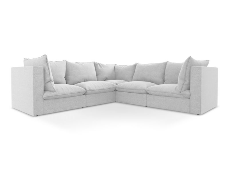 Modułowy narożnik LaMiaSofa RAVENNA z tkaniny bouclé 255x255 cm srebrny 1 szt.